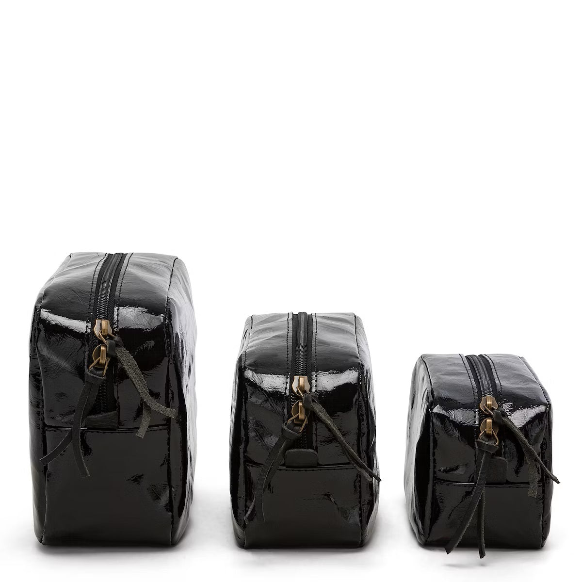 Kozmetická taštička čierna lesklá