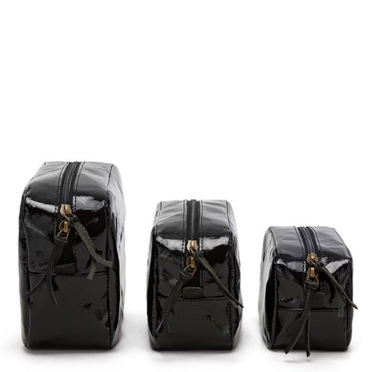 Kozmetická taštička čierna lesklá