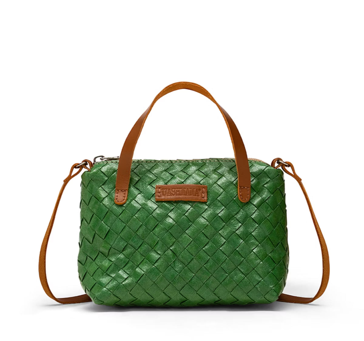 Taštička GEMMINA zelená prepletaná 