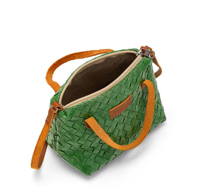 Taštička GEMMINA zelená prepletaná 