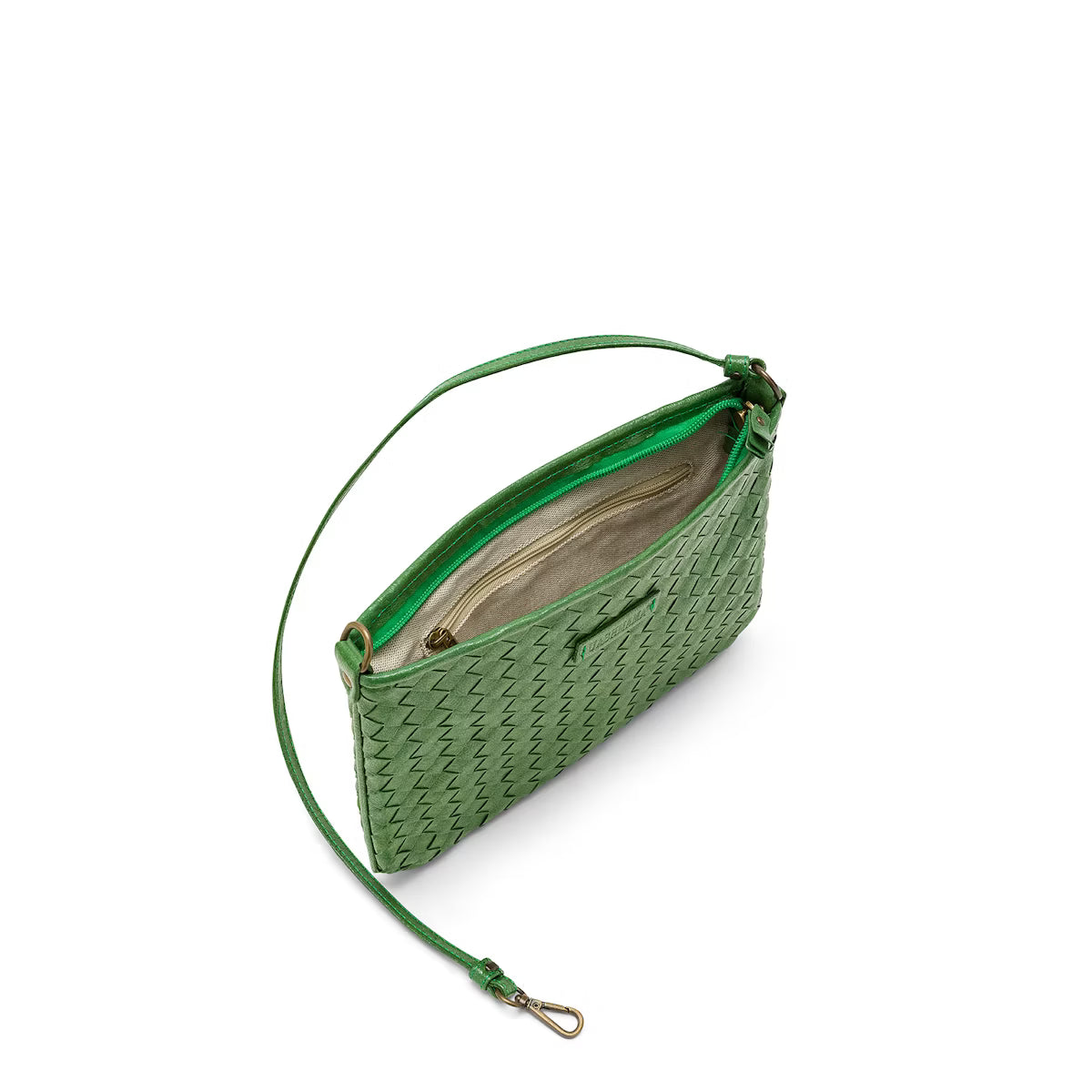 Taštička LOLA prepletaná zelená