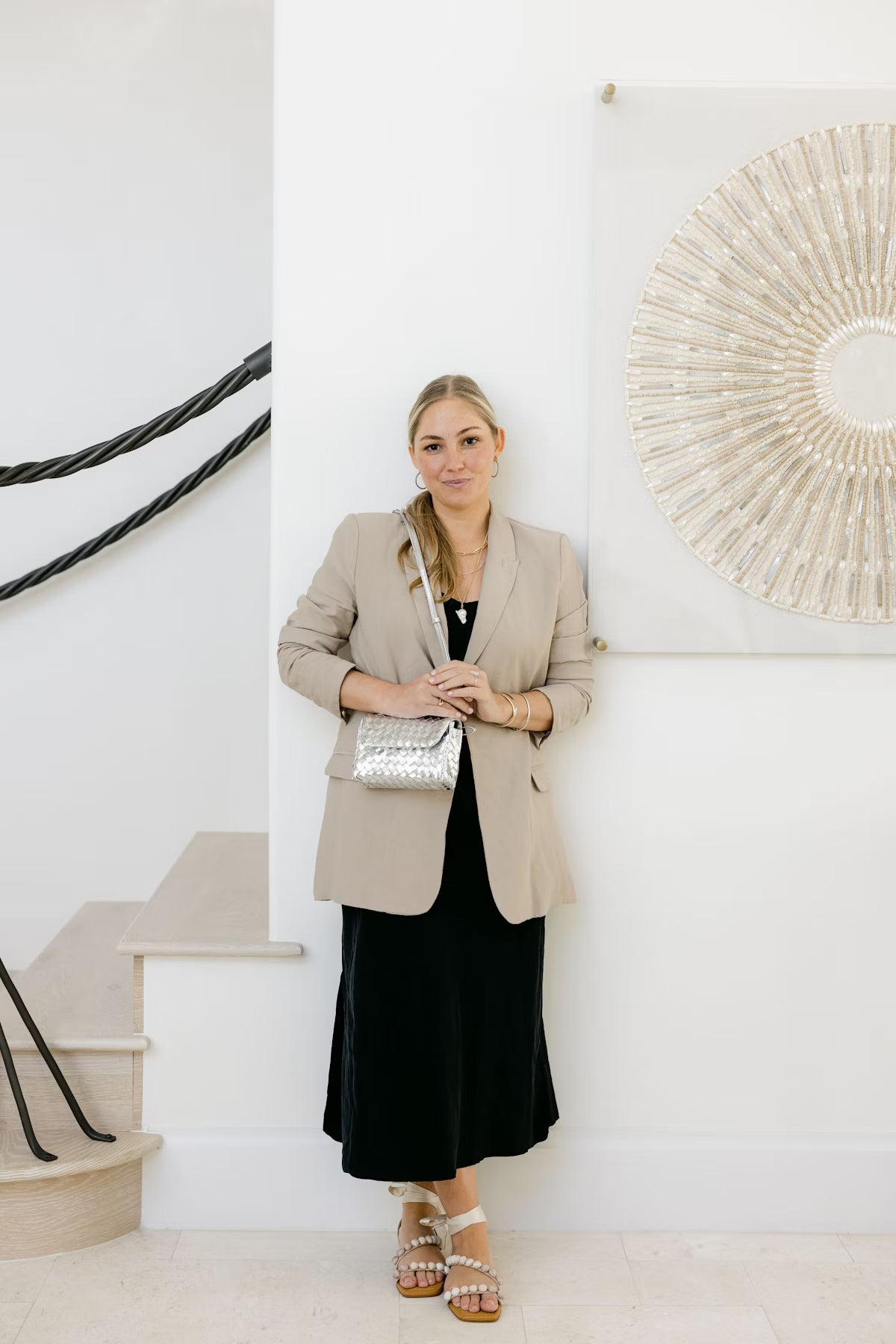 Taštička TERME prepletaná strieborná-metalická