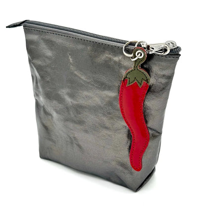 Taštička TROUSSE tmavosivá-metalická