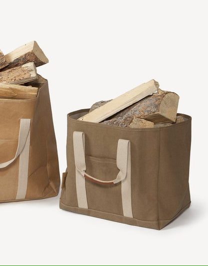 Taška na drevo olivová