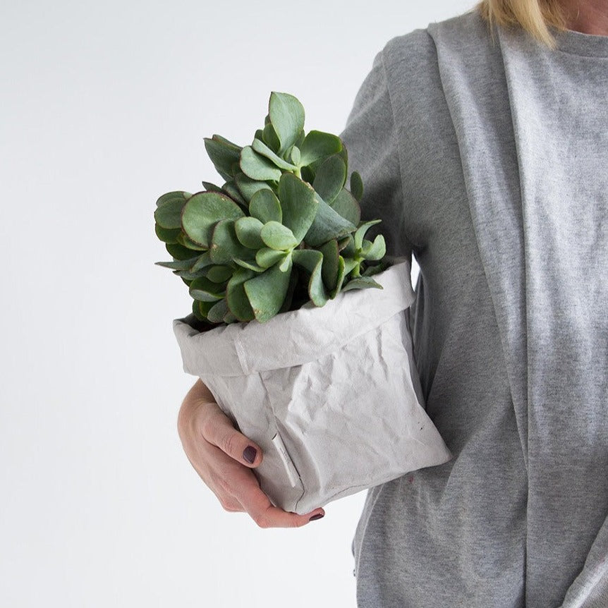 Vrecko z prateľného papiera svetlosivá