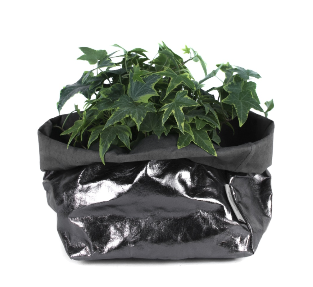 Vrecko z prateľného papiera tmavosivé-metalické